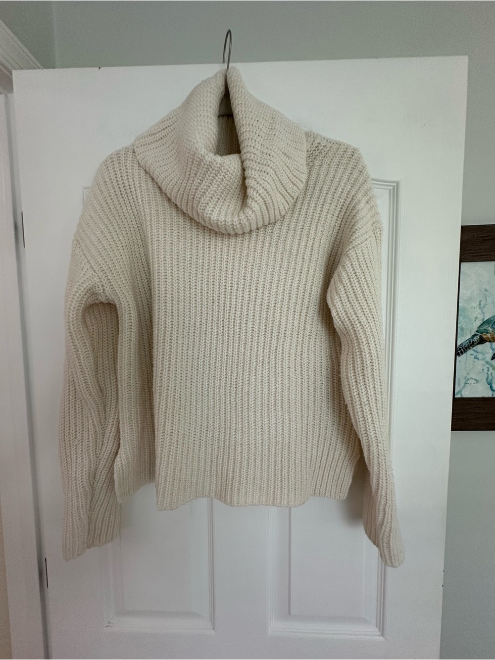 INC International Concepts NWOT Cream Chunky Ribbed Turtleneck Sweater
